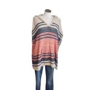 Full Tilt V - Neck Knit Sleeveless Aztec Print Women's Hoodie Size M